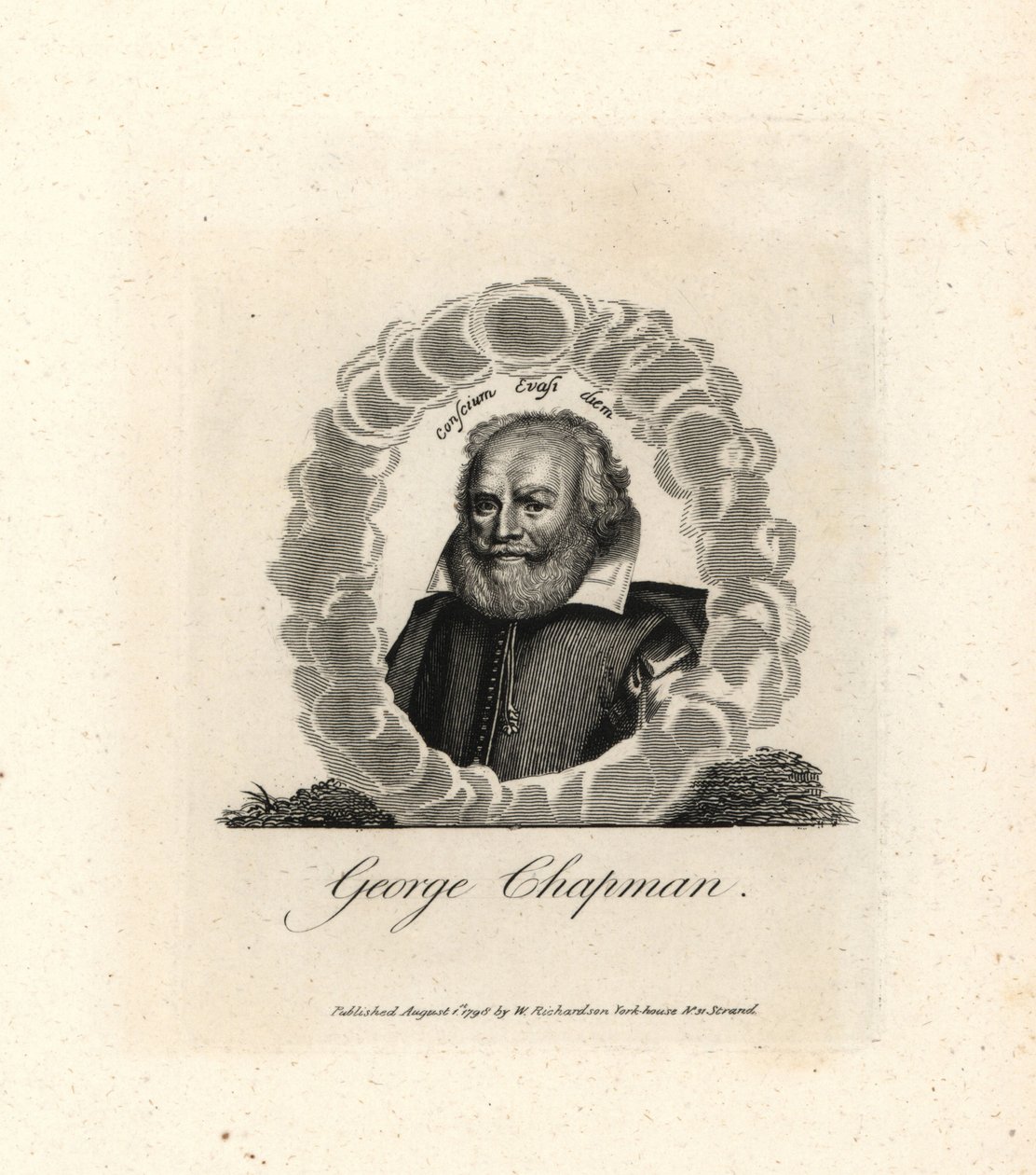 George Chapman, engelsk dramatiker, oversætter og digter, død 1634. Kobberstik fra William Richard