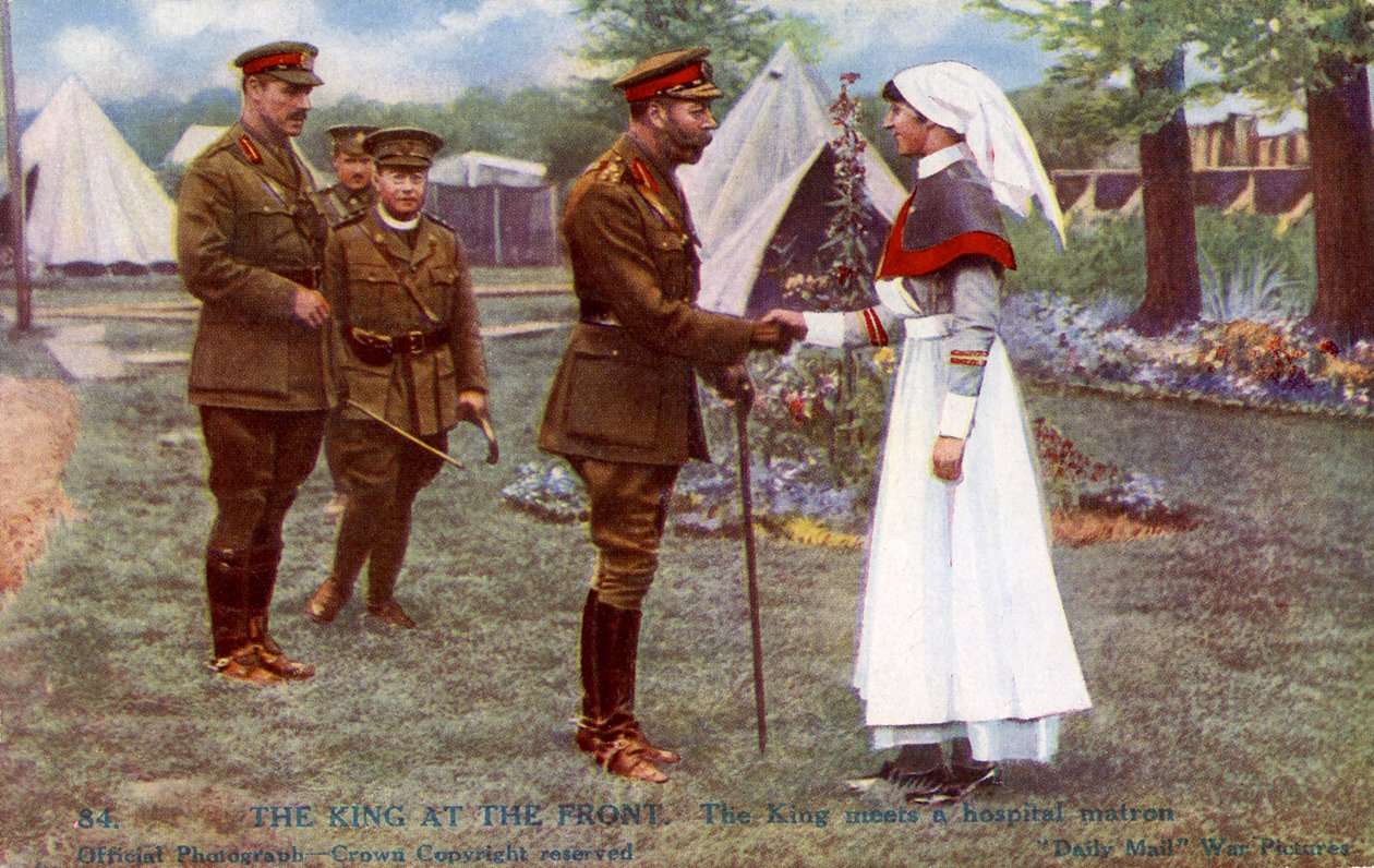 George V møder en sygeplejerske på Vestfronten af Unbekannter Künstler
