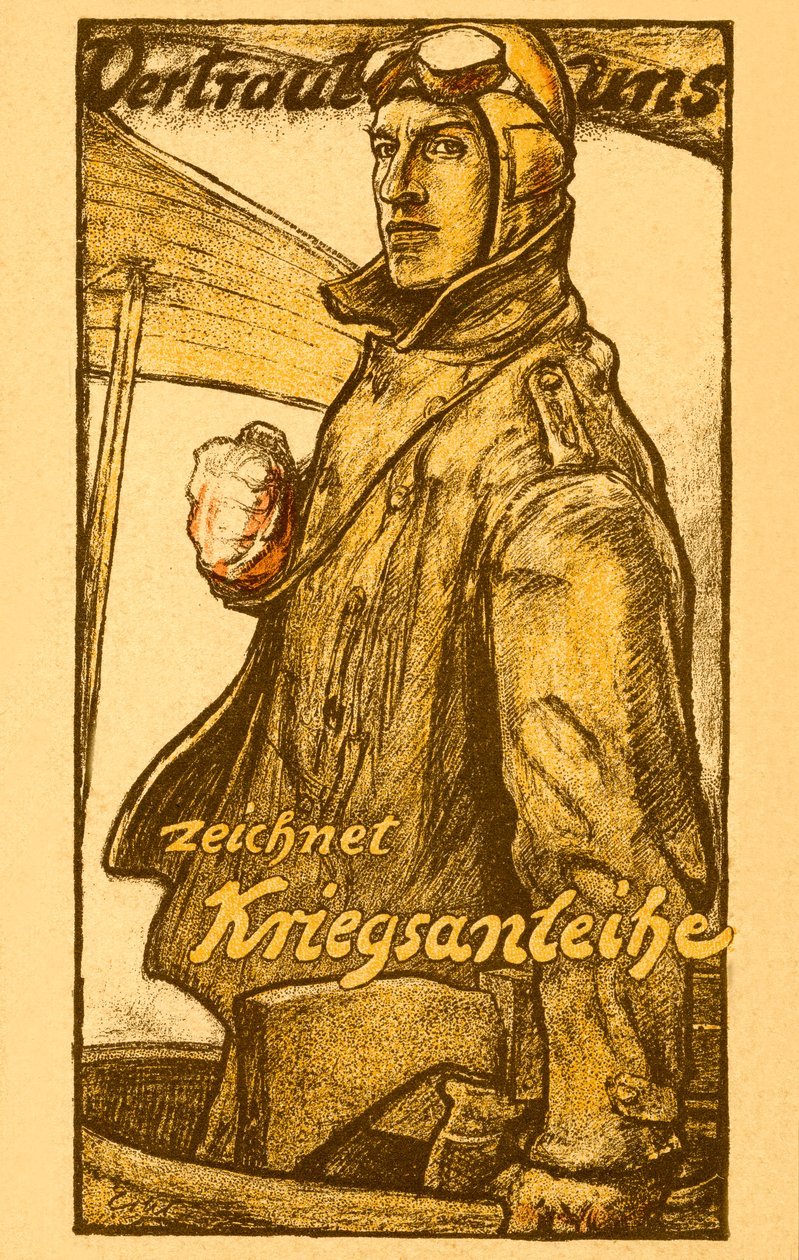 Tysk plakat med krigsobligationer fra 1. verdenskrig af Unbekannter Künstler