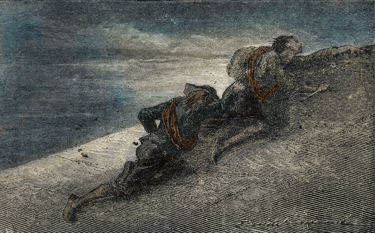 Giacomo Casanova og Marin Balbi flygter fra Prison des Plombs i Venedig ved at grave en tunnel i cellen af Unbekannter Künstler