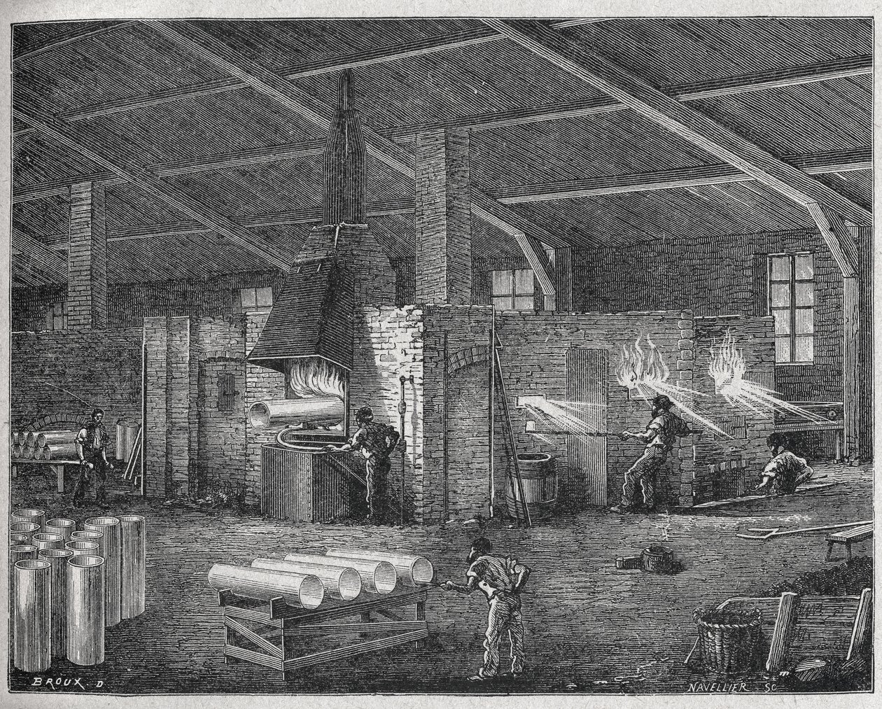 Glasfremstilling, ca. 1880 (gravering) af Unbekannter Künstler