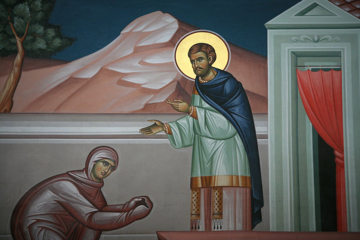 Græsk-ortodoks ikon, der forestiller Kristus, der viser sig foran Maria Magdalena Thessalonique, Grækenland af Unbekannt