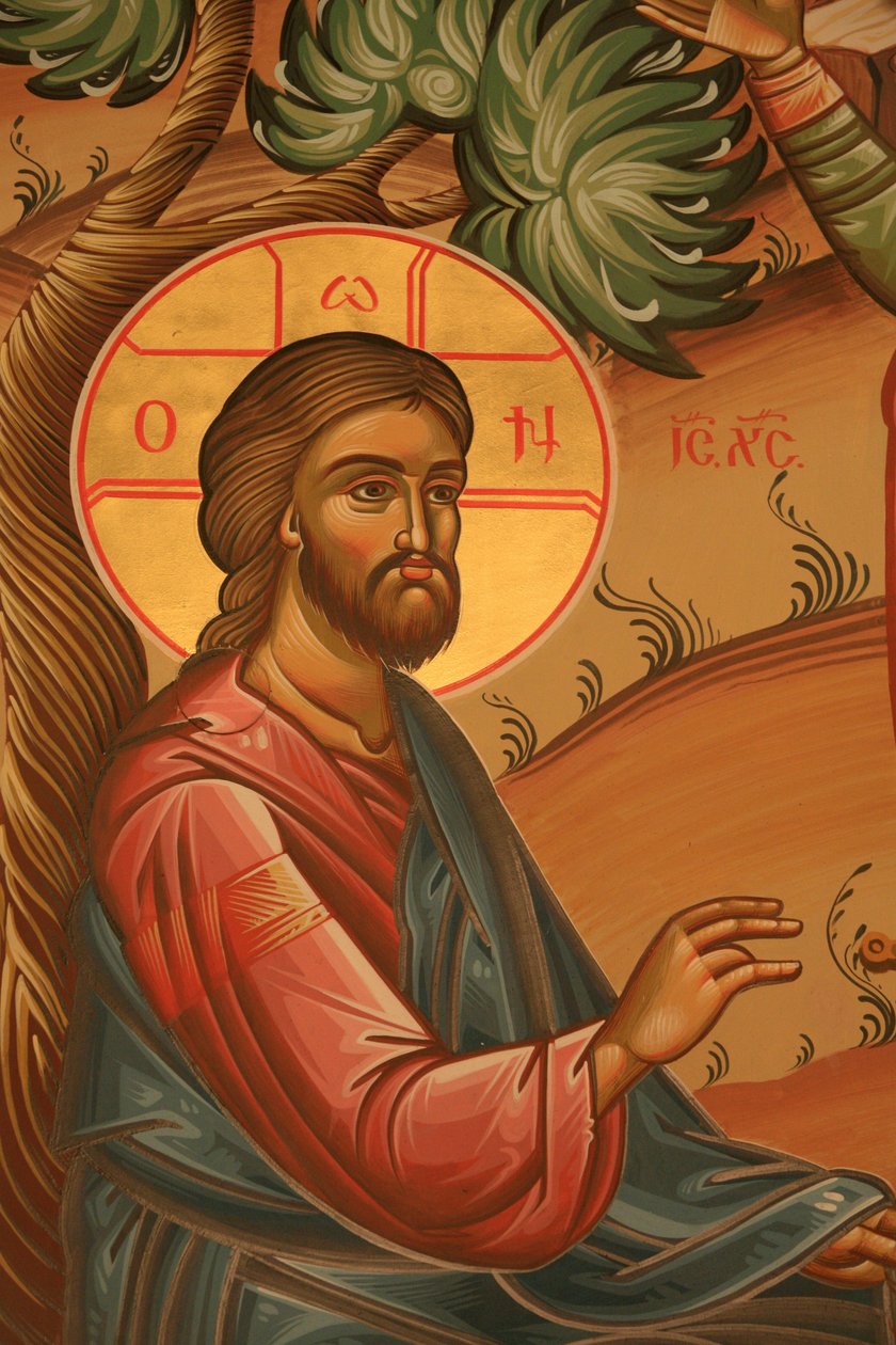 Græsk-ortodoks ikon, der forestiller Jesus i Olivenhaven Thessalonique, Grækenland af Unbekannt