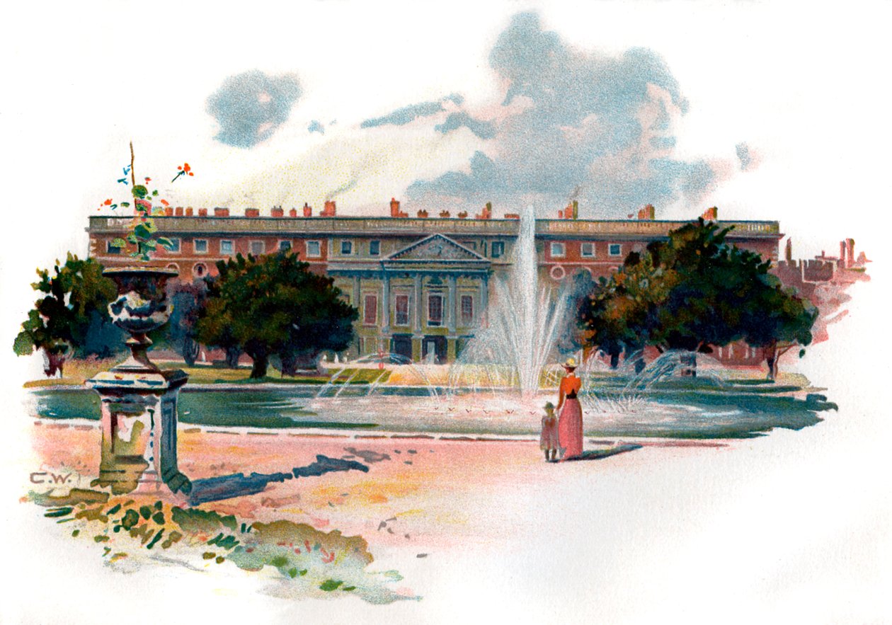 Hampton Court, østfronten af Unbekannter Künstler