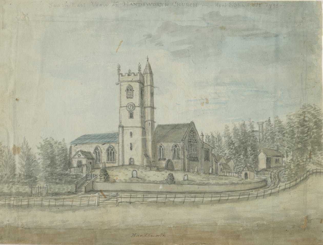 Handsworth Church: watercolor painting, 1769 dani af Unbekannt