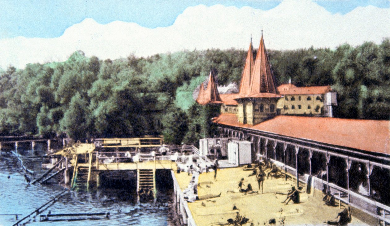 Heviz termiske sø, Ungarn, ca. 1920 (postkort) af Unbekannter Künstler