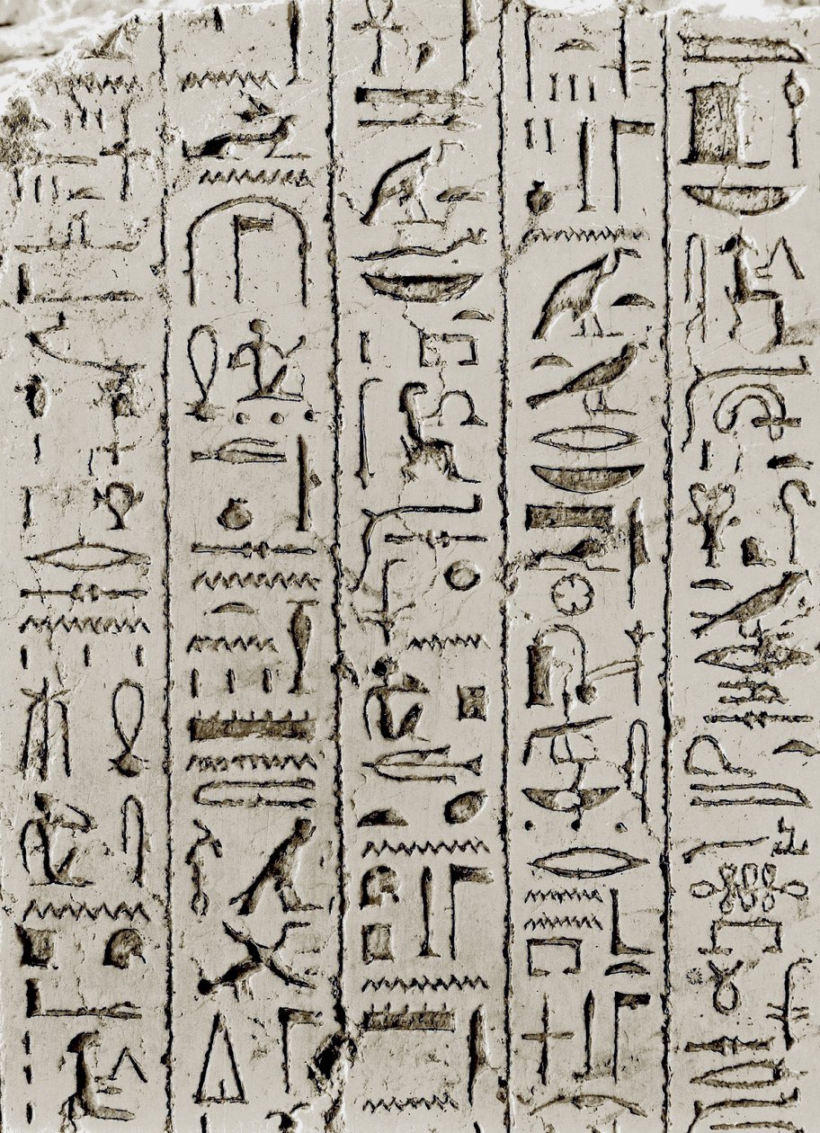Hieroglyffer fra perioden Ramesside, Denderah, Egypten. af Leopold Blonder