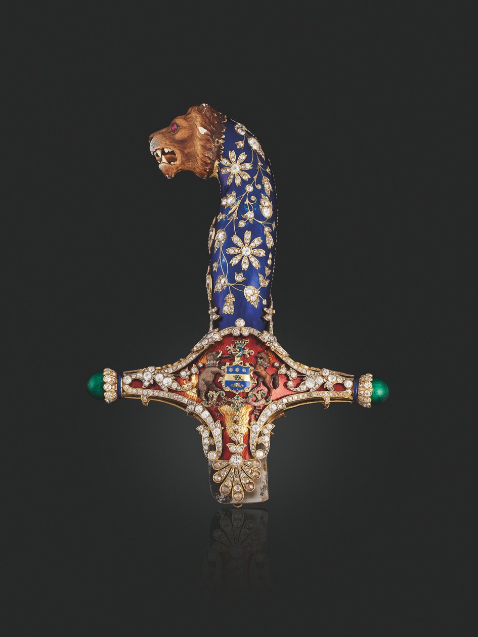 Hilt of the state sword of Maharaja Jagatjit Singh of Kapurthala, c.1900dani af Unbekannt
