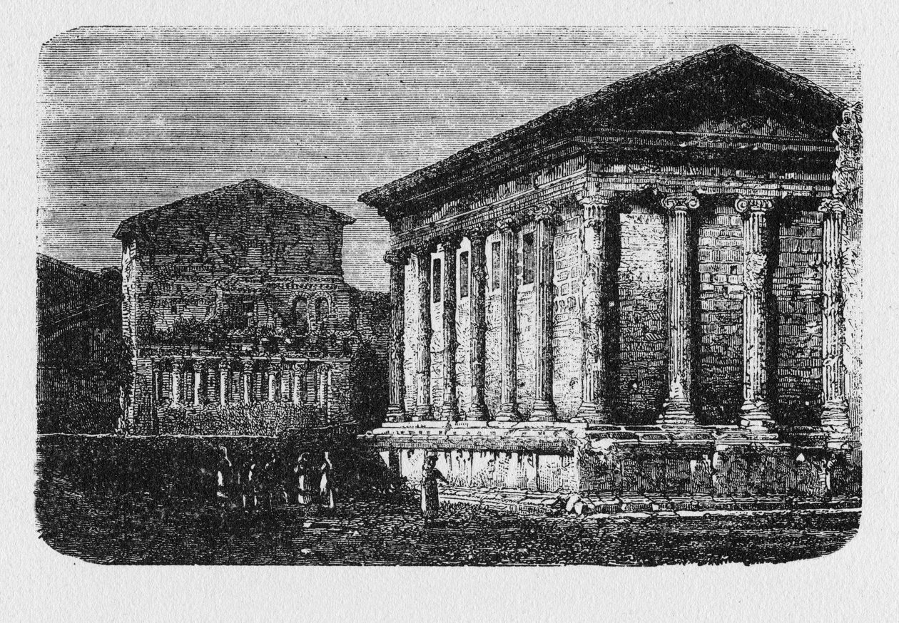 Det gamle Roms historie. Temple of Portunus er en gammel bygning i Rom, Italien, det vigtigste tempel dedikeret til guden Portunus i byen. af Unbekannt