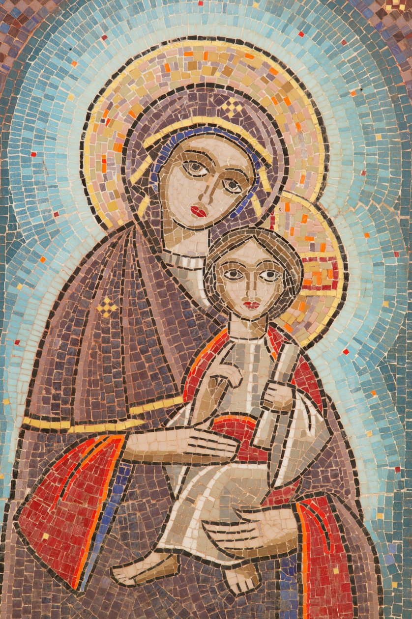 Holy Virgin og Saint John Kame koptiske klosterikon Egypten af Unbekannt