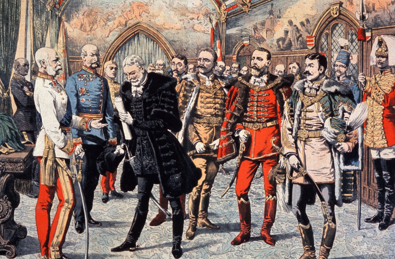 Ungarske dignitarer modtaget af Franz Joseph I i Ungarn af Unbekannter Künstler