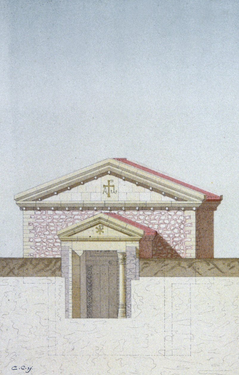 Hypogee Martyrium af Poitiers, ca. 1880 (litografi) af Unbekannter Künstler