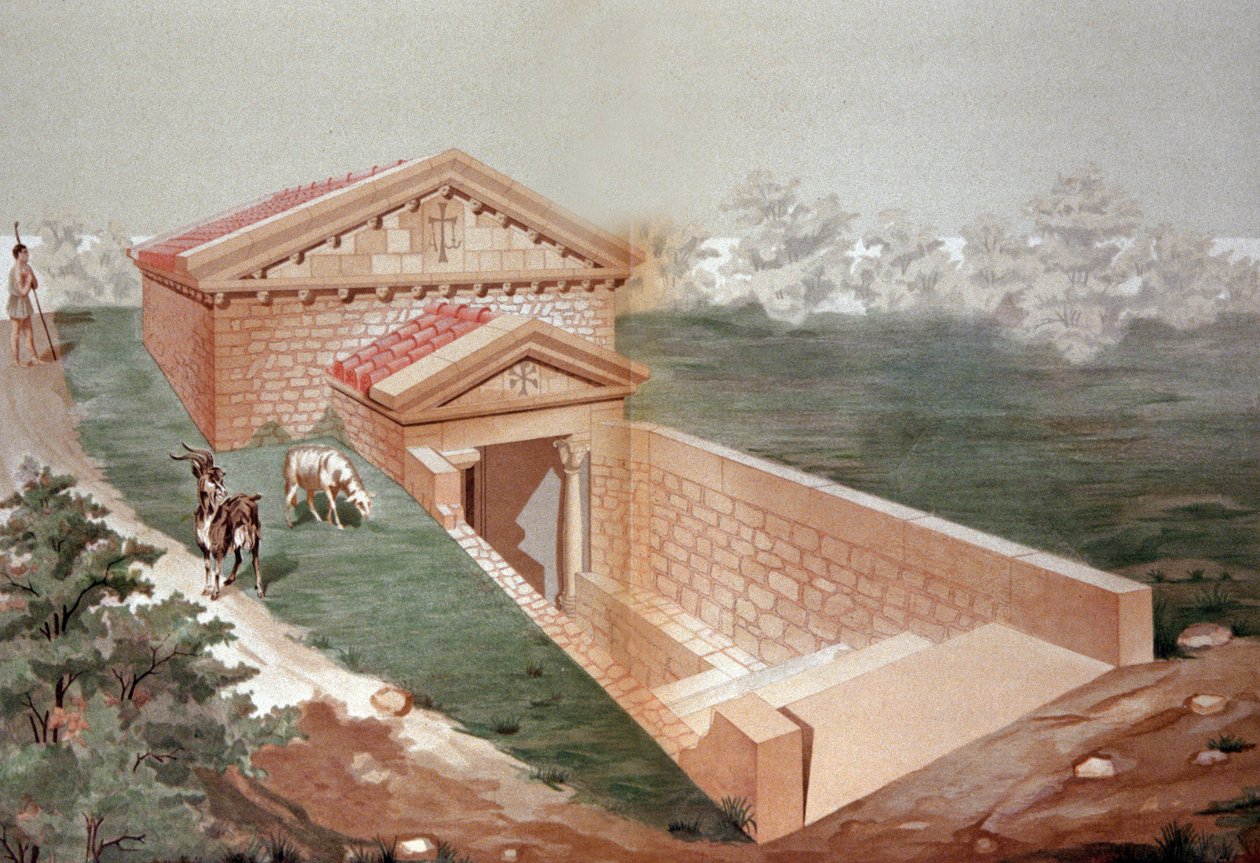 Hypogee Martyrium af Poitiers, ca. 1880 (litografi) af Unbekannter Künstler