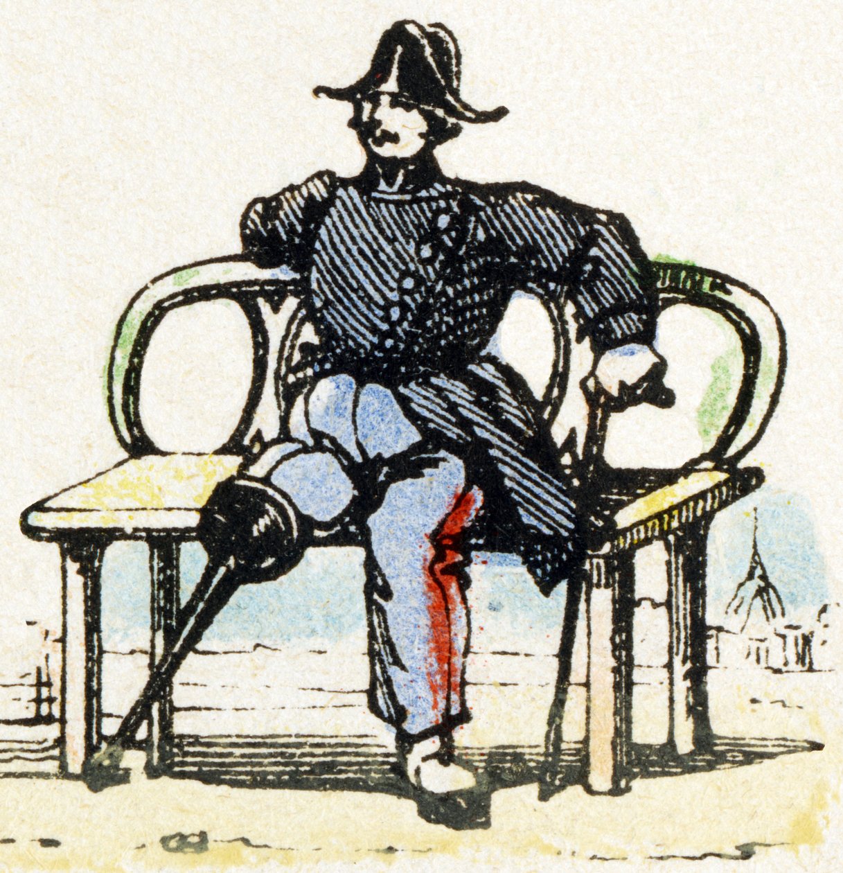 I - Invalide - Alfabet - børneunderholdning - Billede epinal, populær serie c.1890 (illustration) af Unbekannt
