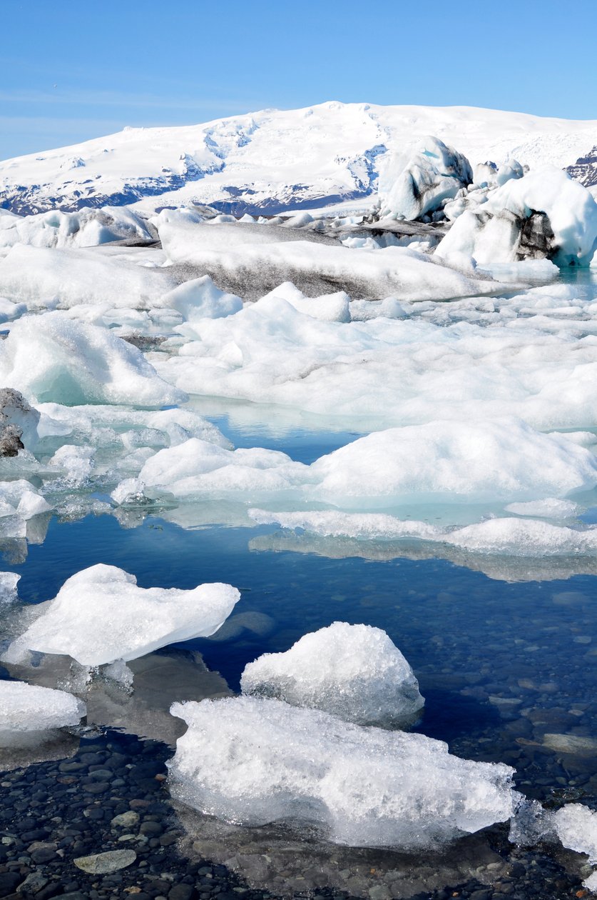 Isbjerge og isflager ved Jokulsarlon Glacier Lagoon, Island (foto) af Unbekannter Künstler