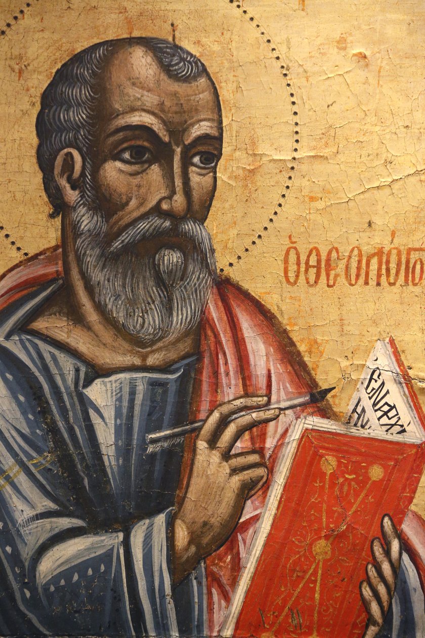 Ikon i Pedoulas byzantinske museum: Sankt Johannes teolog (1600-tallet), 20150510, Pedoulas, Cypern af Unbekannt