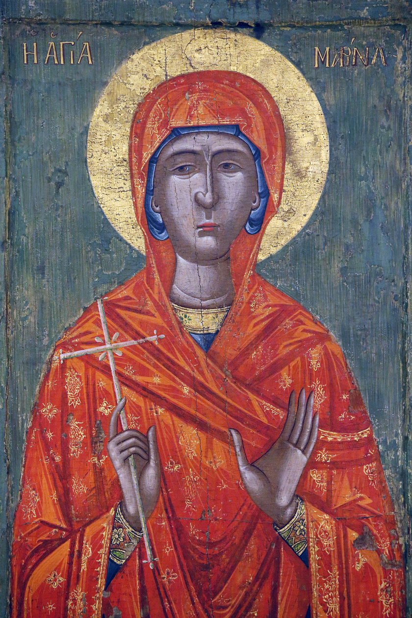 Ikon i Pedoulas byzantinske museum: Saint Marina (1700-tallet), 20150510, Pedoulas, Cypern af Unbekannt