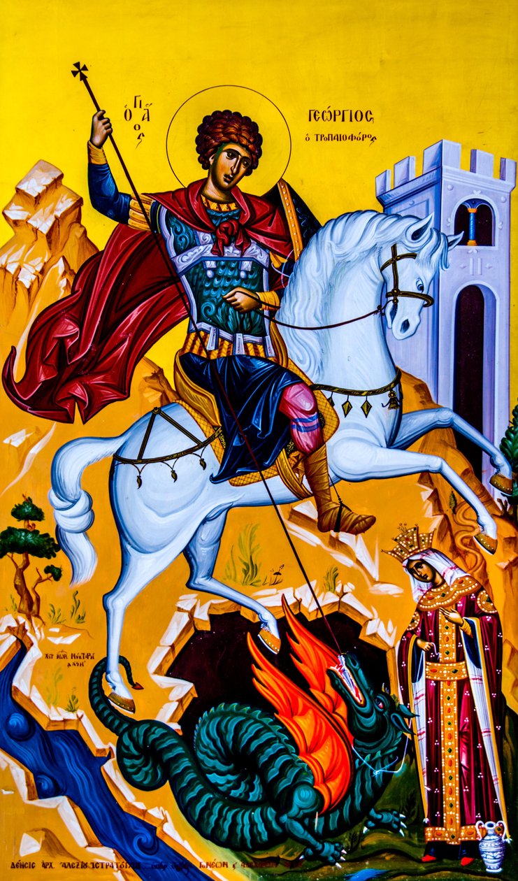 Ikon for Saint George, Moni Karydi, Kreta, Vamos, Kreta, Grækenland, Europa (foto) af Unbekannter Künstler
