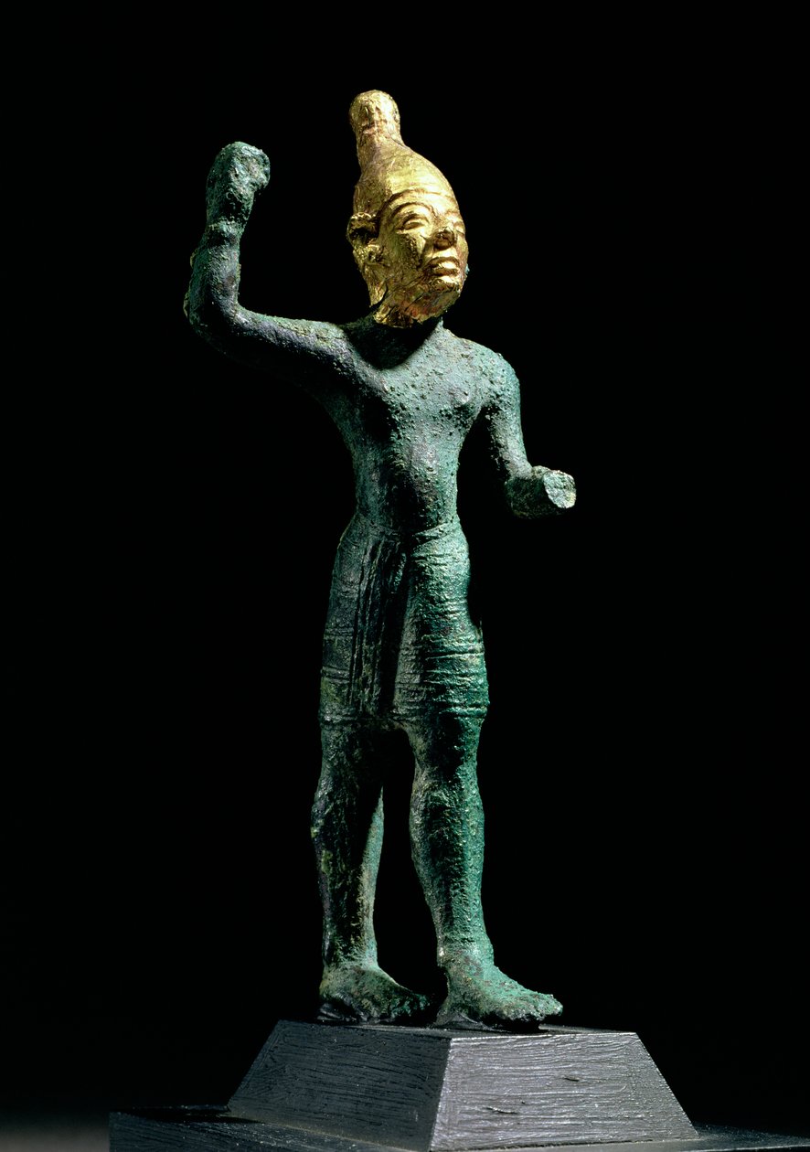 Idol af stormguden Baal, fra Syrien, bronzealder (ca. 1350-1250 f.Kr.) (bronze og guld) af Unbekannt