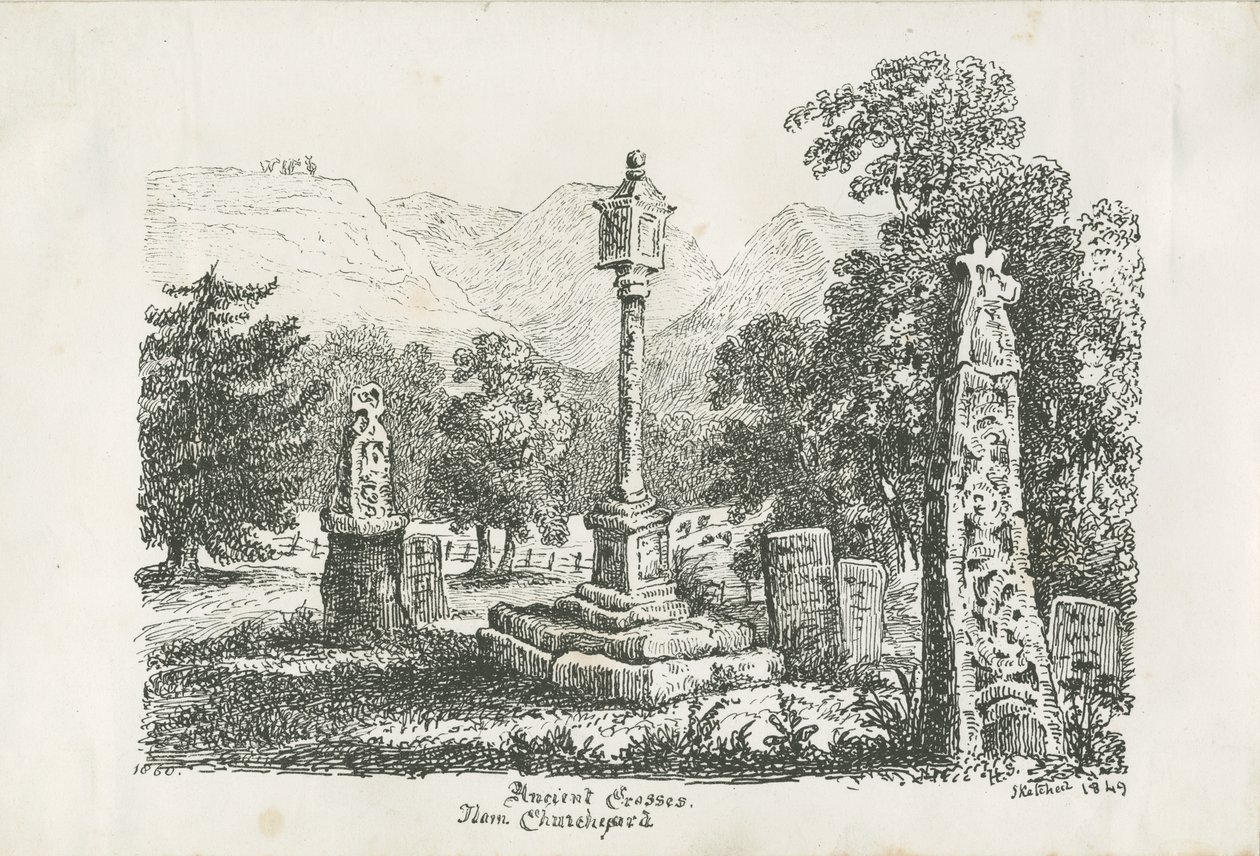 Ilam-kirken - Gamle kors: litografi, 1849 af Unbekannt