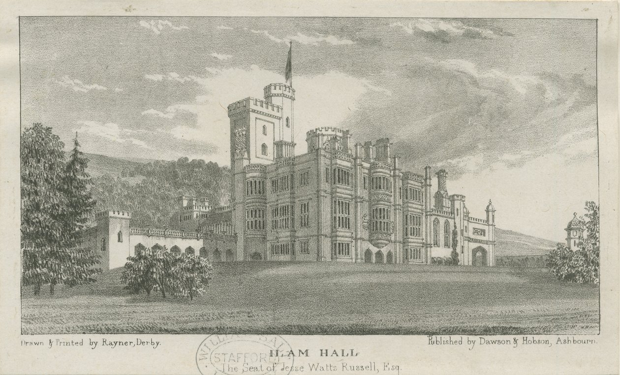 Ilam Hall: lithograph, nd [c.1839] dani af Unbekannt