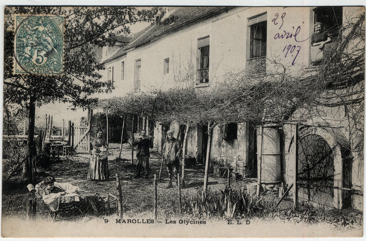Ile de France, Val de Marne (94), Marolles en Brie (Marolles-en-Brie): Les Glycines - Postkort dateret 1907 af Unknown