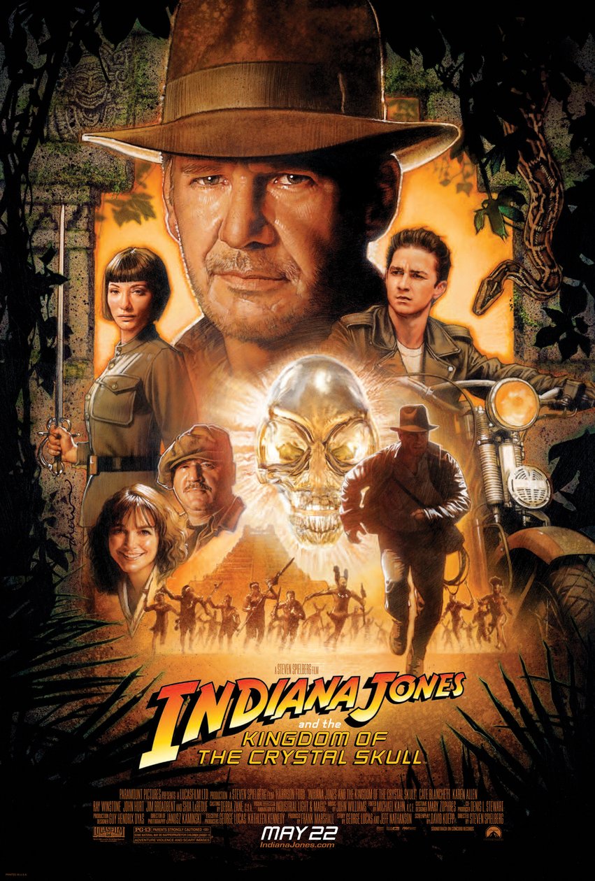 Indiana Jones and the Kingdom of the Crystal Skull af Steven Spielberg, 2008 (plakat) af Unbekannter Künstler