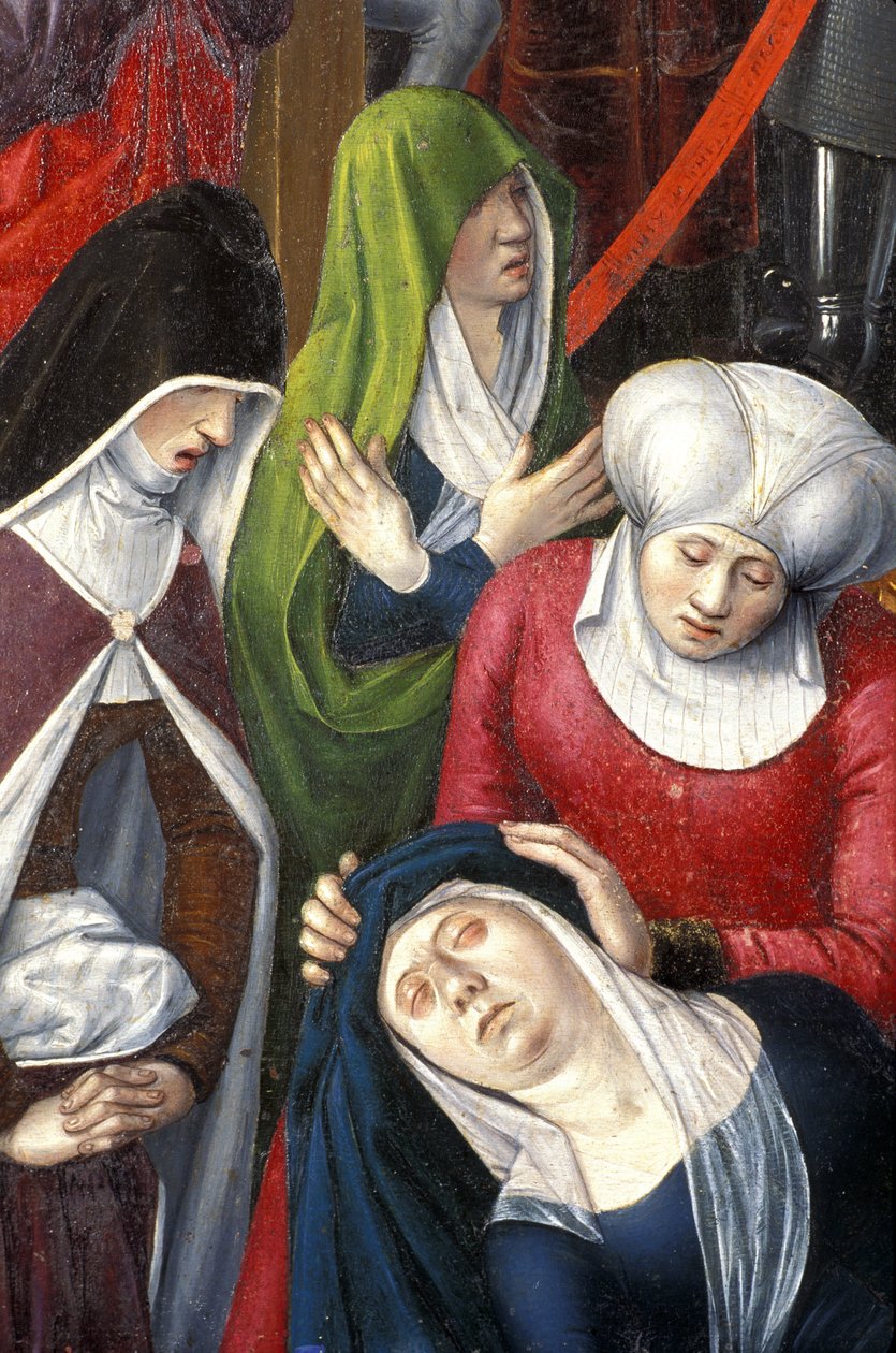 Indre et Loire N* 175 - Chateau de Loches - Detalje af korsfæstelsens altertavle - Ecole de Jean Fouquet - 1485 - af Unbekannt