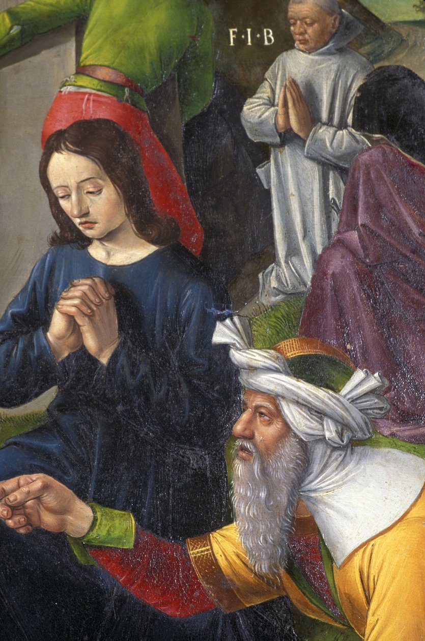 Indre et Loire N* 176 - Chateau de Loches - Detalje af korsfæstelsens altertavle - Ecole de Jean Fouquet - 1485 - af Unbekannt