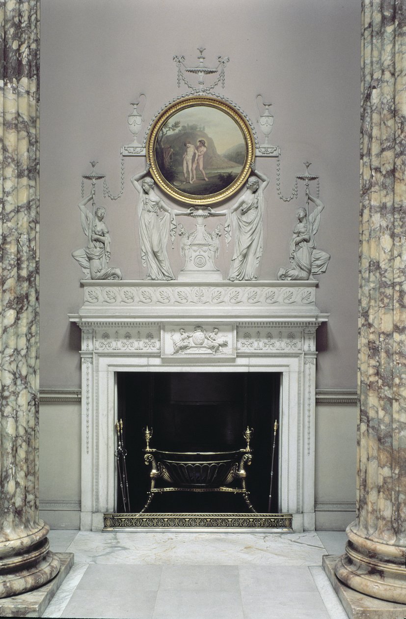 Interiør af Marble Hall, Kedleston Hall, Derbyshire (foto) af Unbekannt