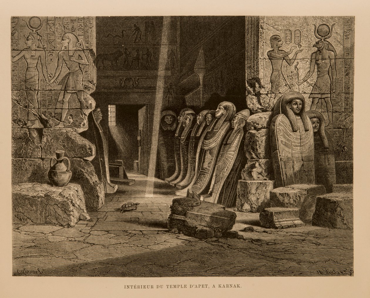 Indvendig udsigt over Apet-templet i Karnak, Egypten Illustration fra Atlas of Egypt af Unbekannt
