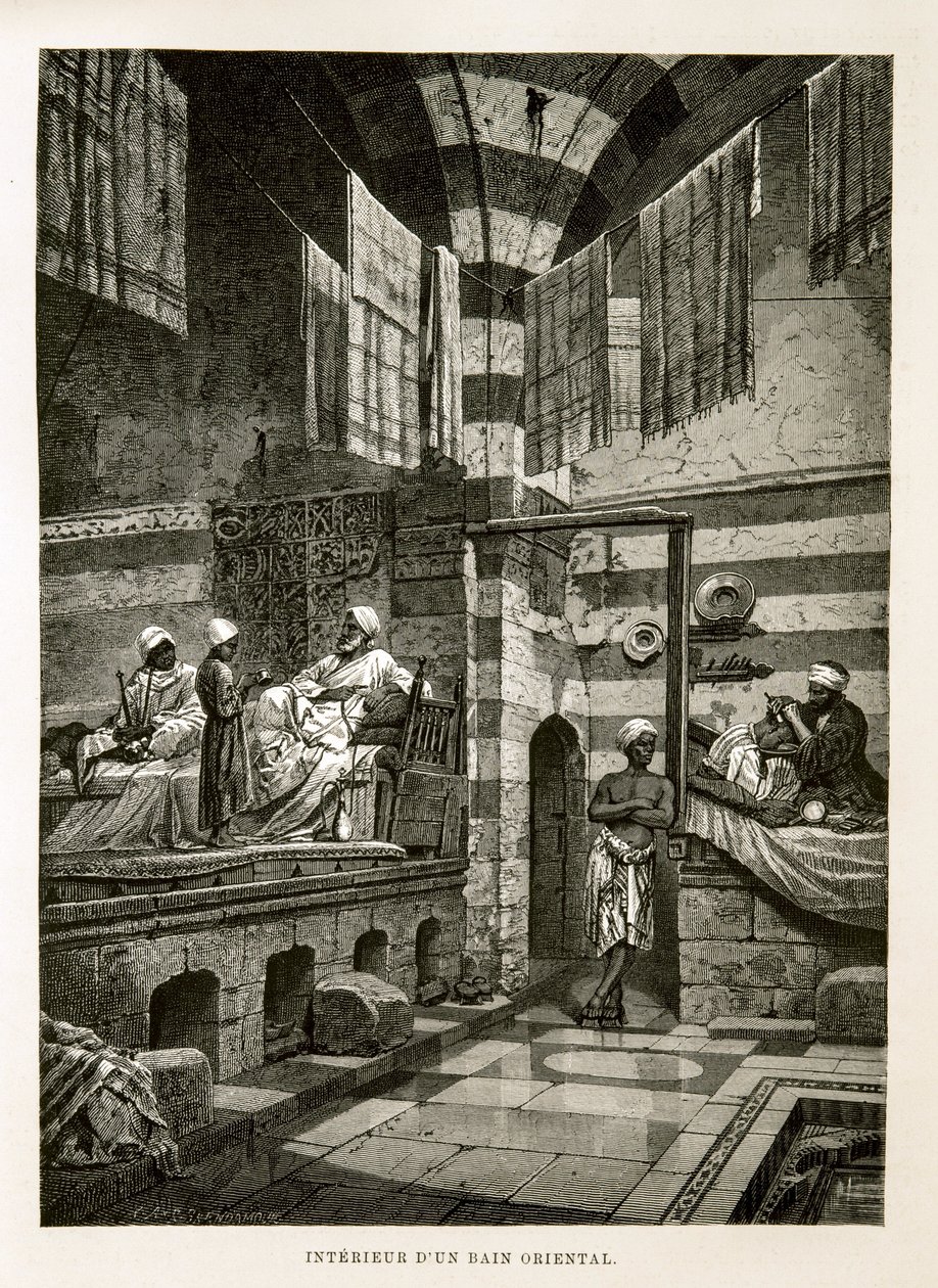 Indvendigt billede af et orientalsk bad Illustration fra Atlas of Egypt af Unknown