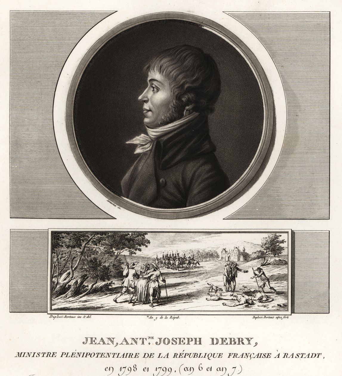 Jean Antoine Joseph Debry, befuldmægtiget minister for Den Franske Republik, taler af Unbekannt