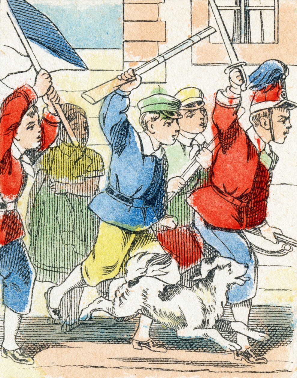 Spil: Assault - Alfabet - børneunderholdning - Image epinal, populær serie c.1890 (illustration) af Unbekannt