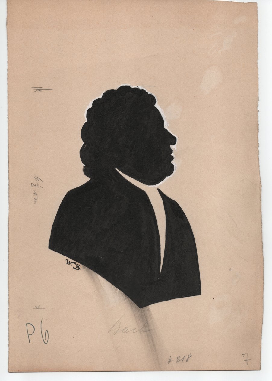 Johann Sebastian Bach (1685-1750) (ca. 1850, silhuet) af Unbekannter Künstler