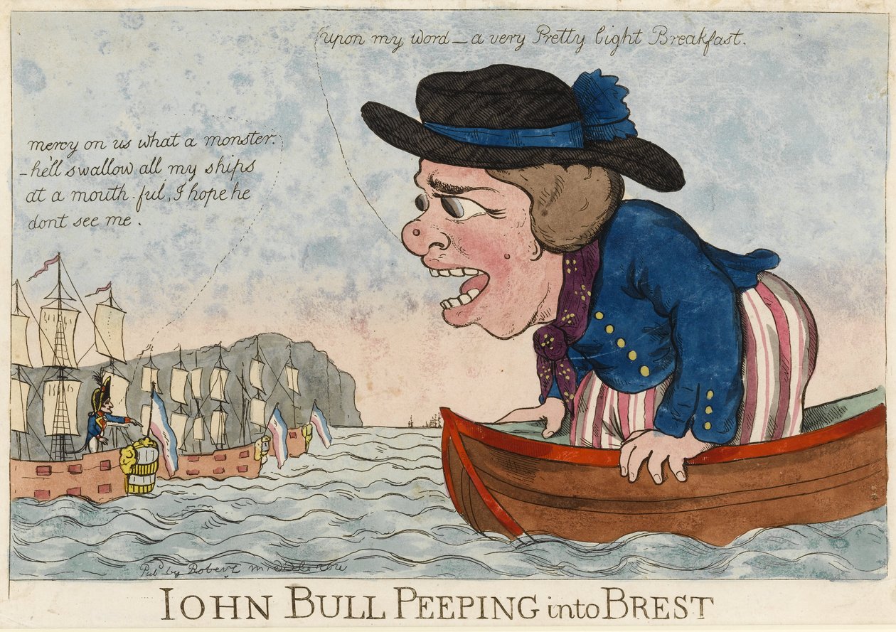 John Bull tager et kig på Brest (Frankrig) af Unbekannter Künstler