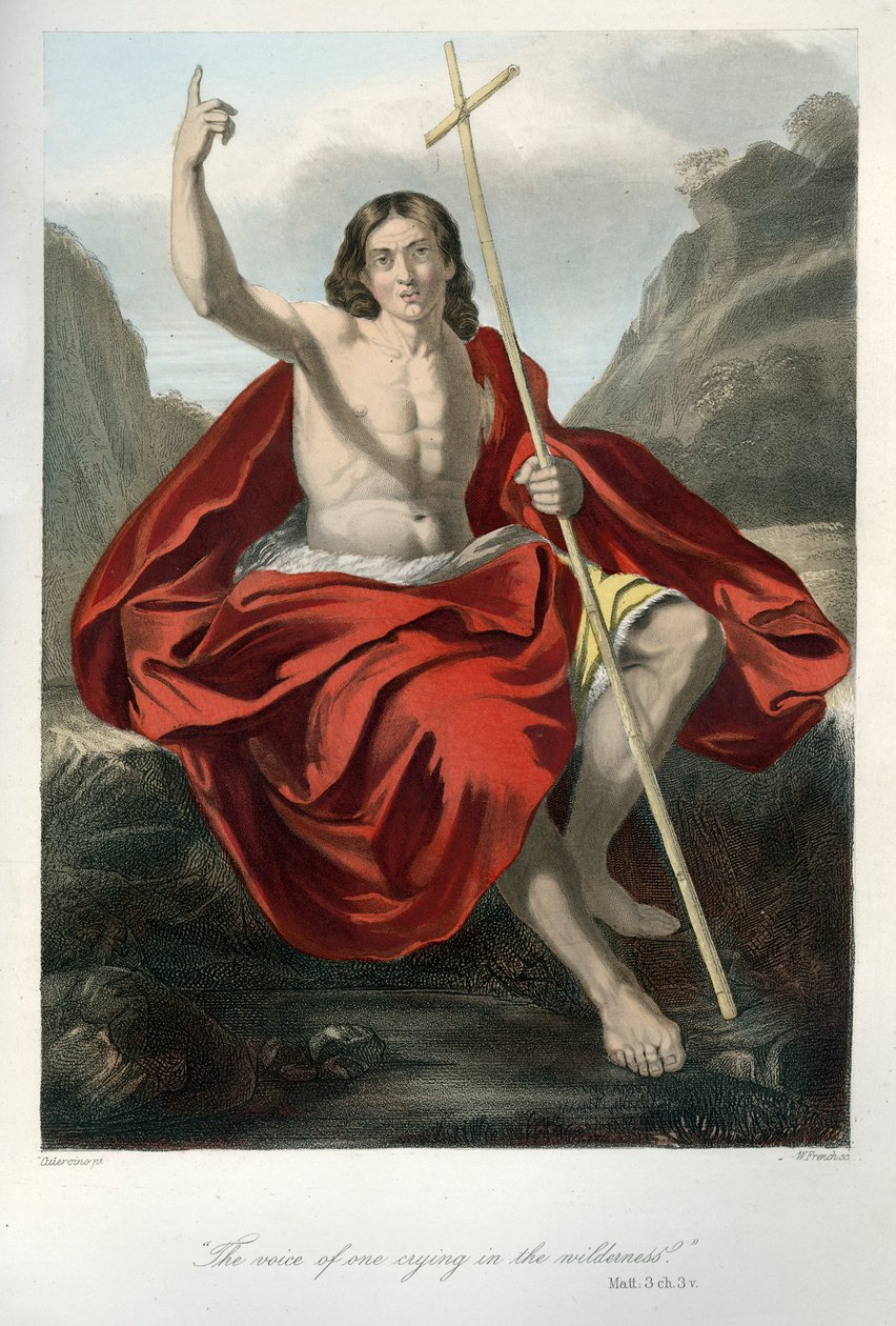 Johannes Døberen prædiker - Bibelen, Det Nye Testamente af Unbekannter Künstler