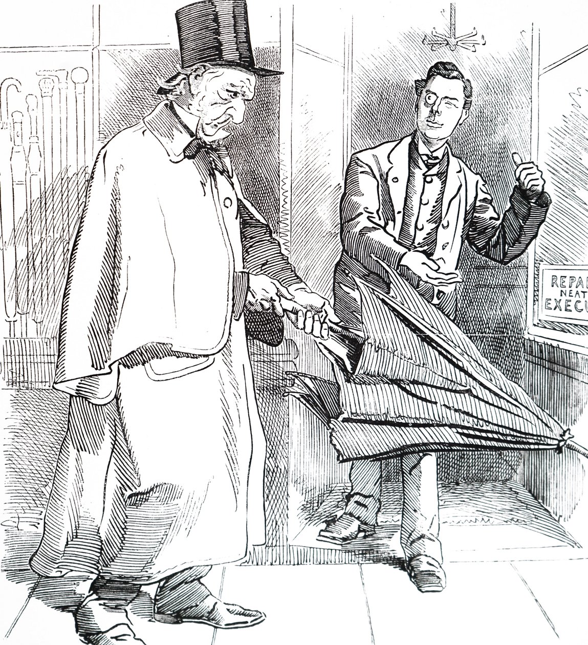 Joseph Chamberlain og William Ewart Gladstone. af Unbekannt