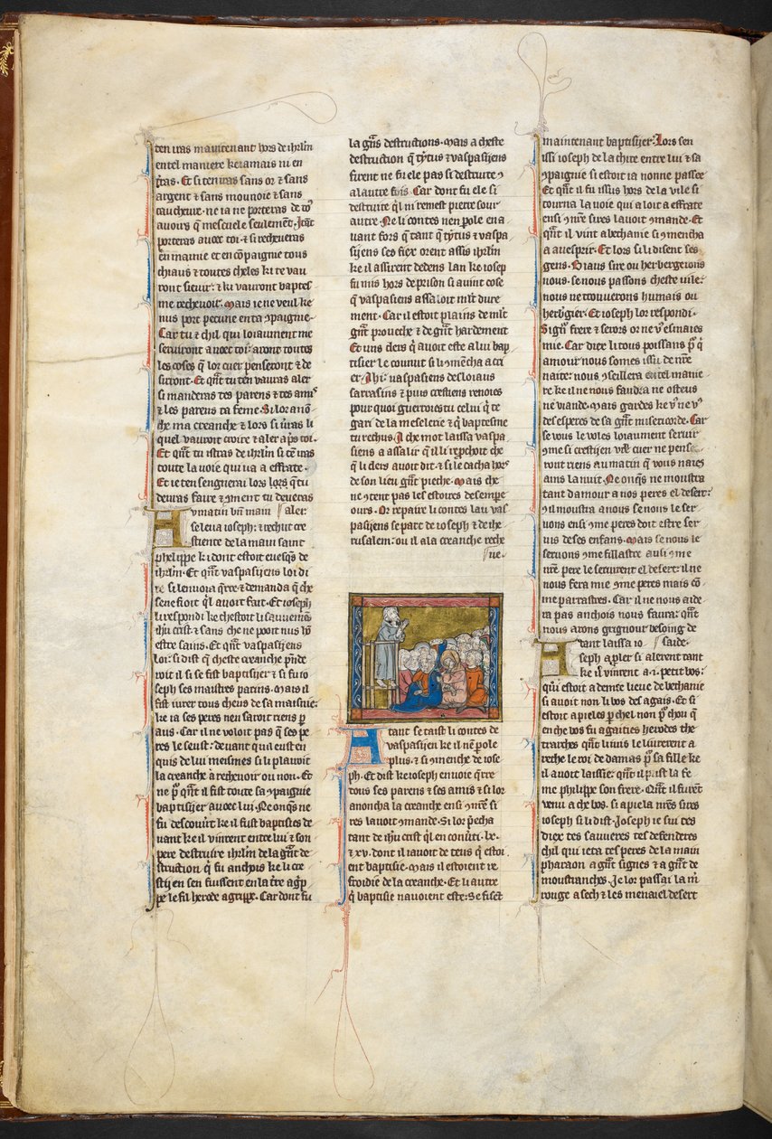 Josef af Arimathea prædiker for sine tilhængere fra historien om den hellige gral, c 1315-1 af Unbekannter Künstler