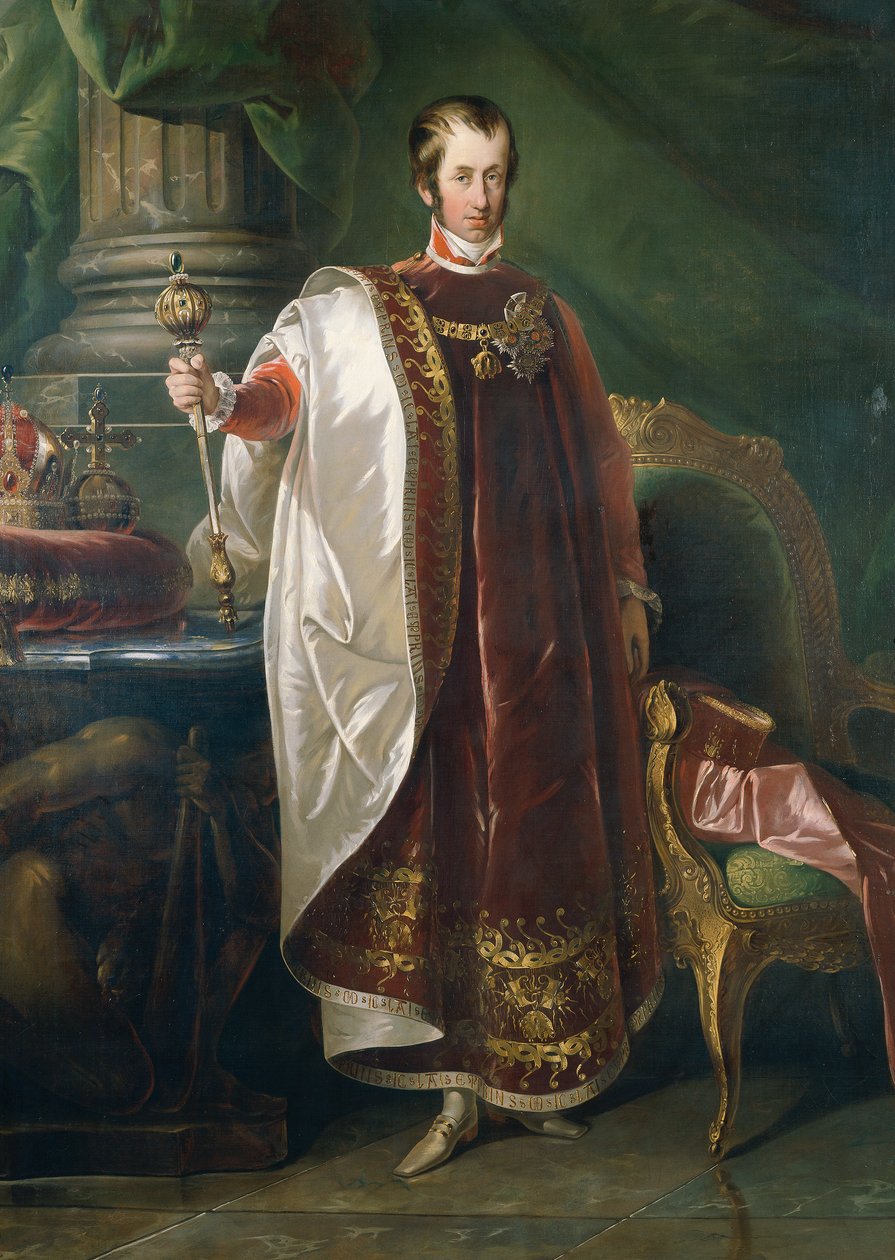 Kejser Ferdinand I i regalierne af Det Gyldne Skind af Unbekannter Künstler