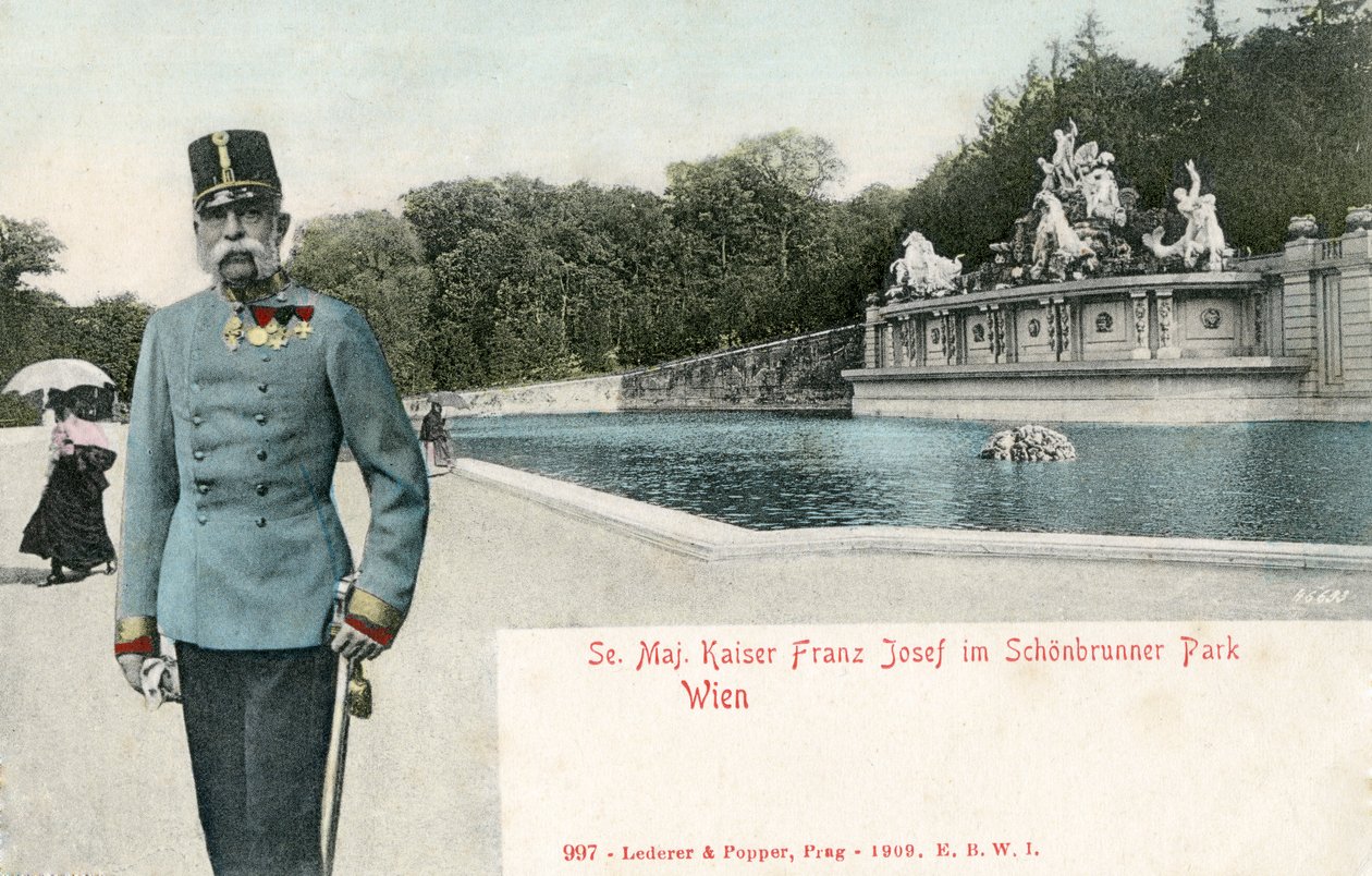 Kejser Franz Joseph i Schönbrunn Slotspark af Unbekannter Künstler