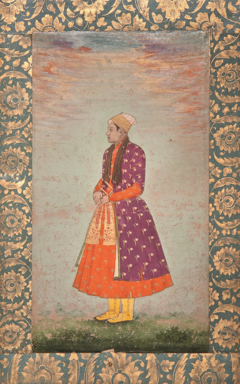 Khawas Khan, eunuk af Bahadur Shah, slutningen af det 17. århundrede (ugennemsigtige pigmenter og guld på papir) af Unbekannter Künstler