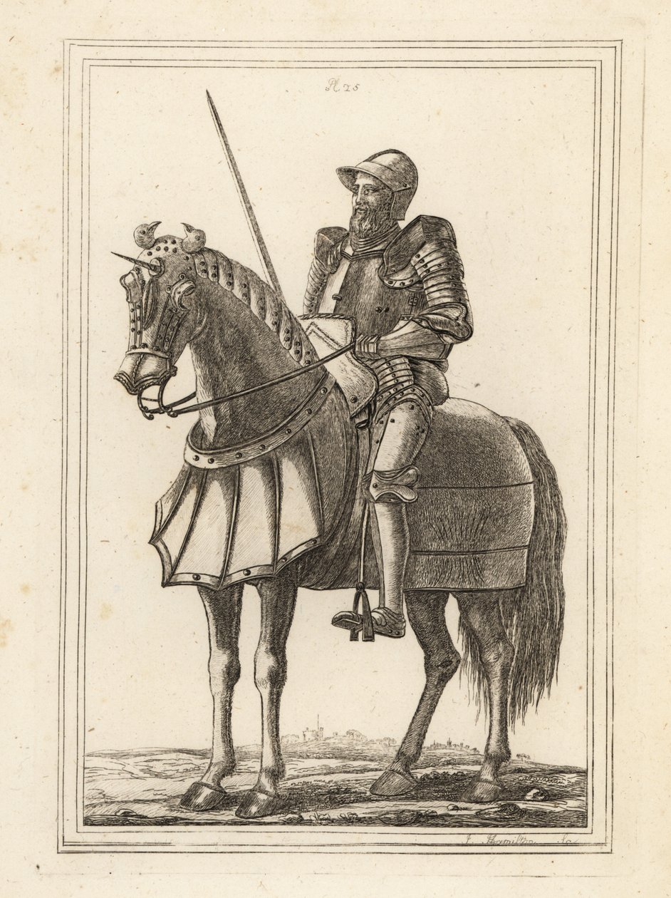 Kong Edward III afbildet som en bevæbnet ridder til hest fra våbenhuset ved Tower of London af Unbekannt