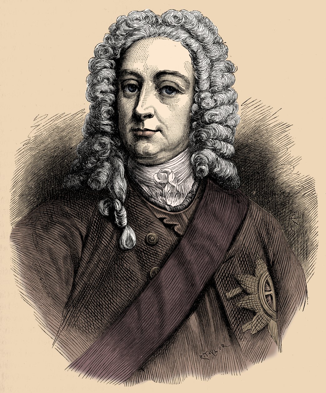 Kong George II - portræt af Unbekannter Künstler