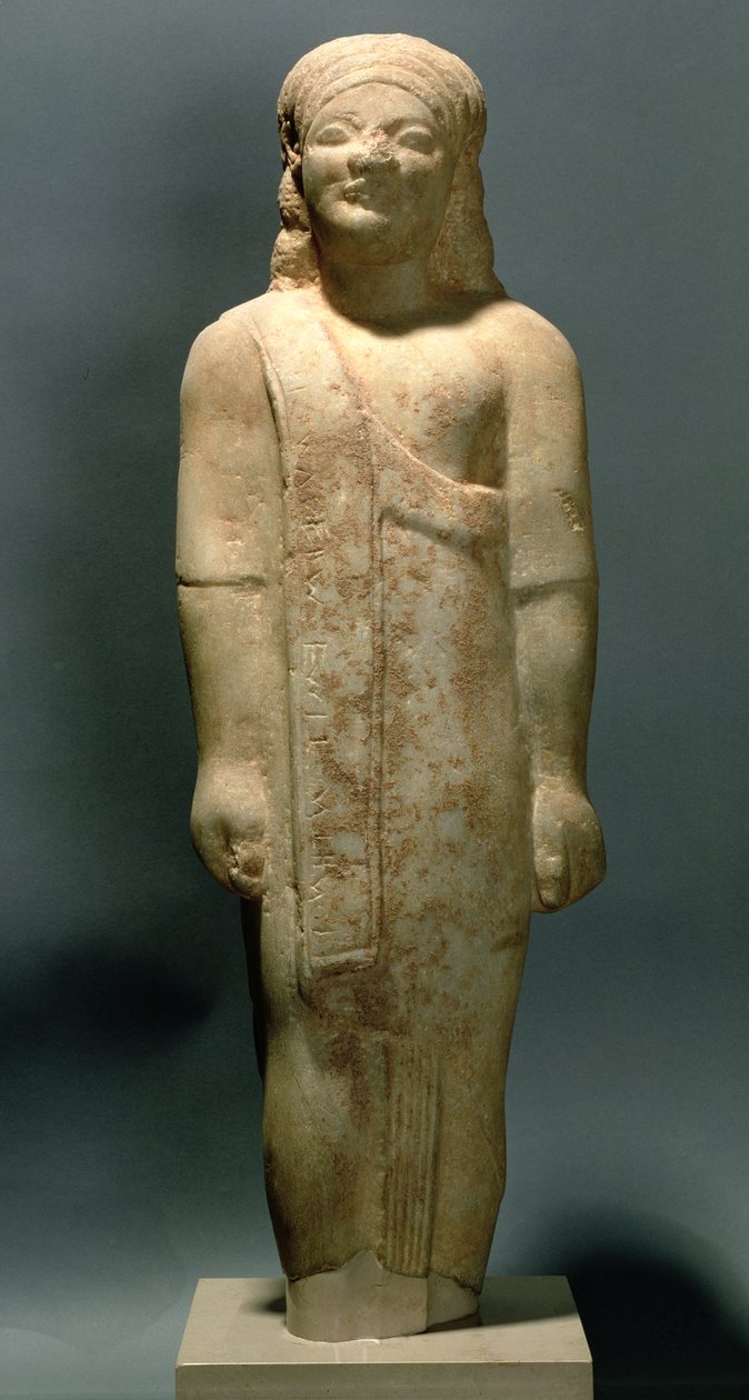 Kouros Dionysermos, græsk, arkaisk periode, ca. 600 f.Kr. (sten) af Unbekannt