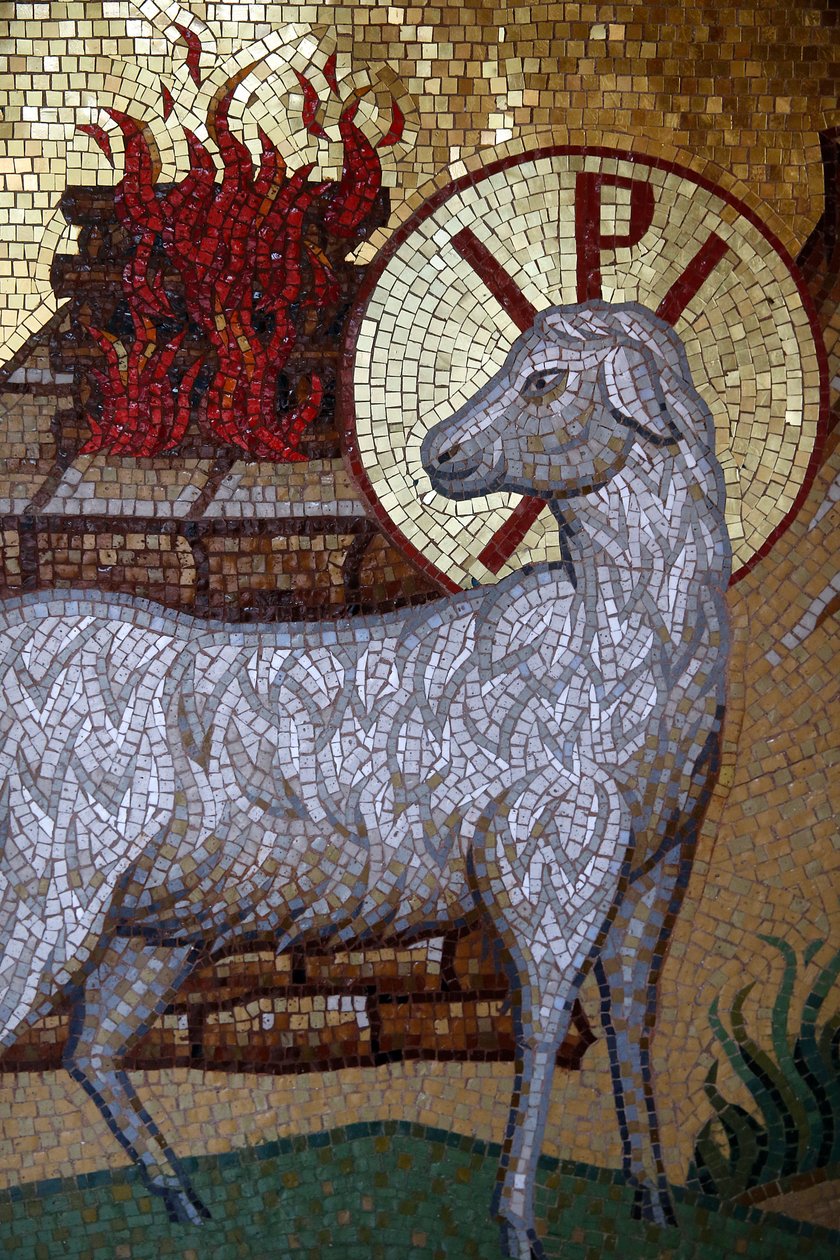 Kykkos kloster, Cypern. Lamb of God mosaik, 20150510, Pedoulas, Cypern af Unbekannt