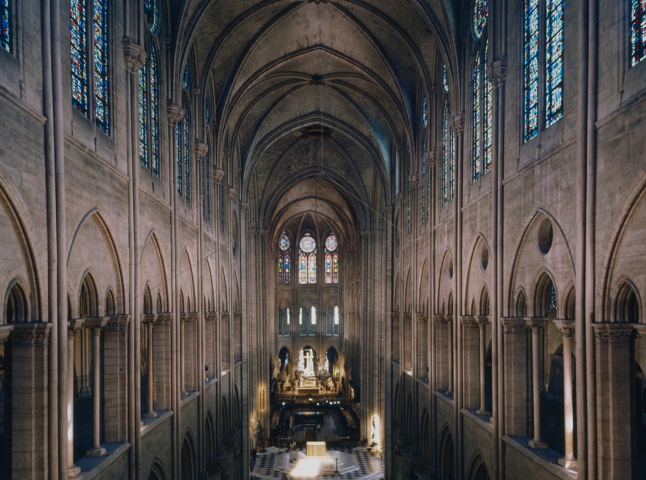 Notre Dame de Paris Cathedral, Paris 4. Byggeri fra 1160, rehabilitering af Viollet Le Duc af Unbekannter Künstler
