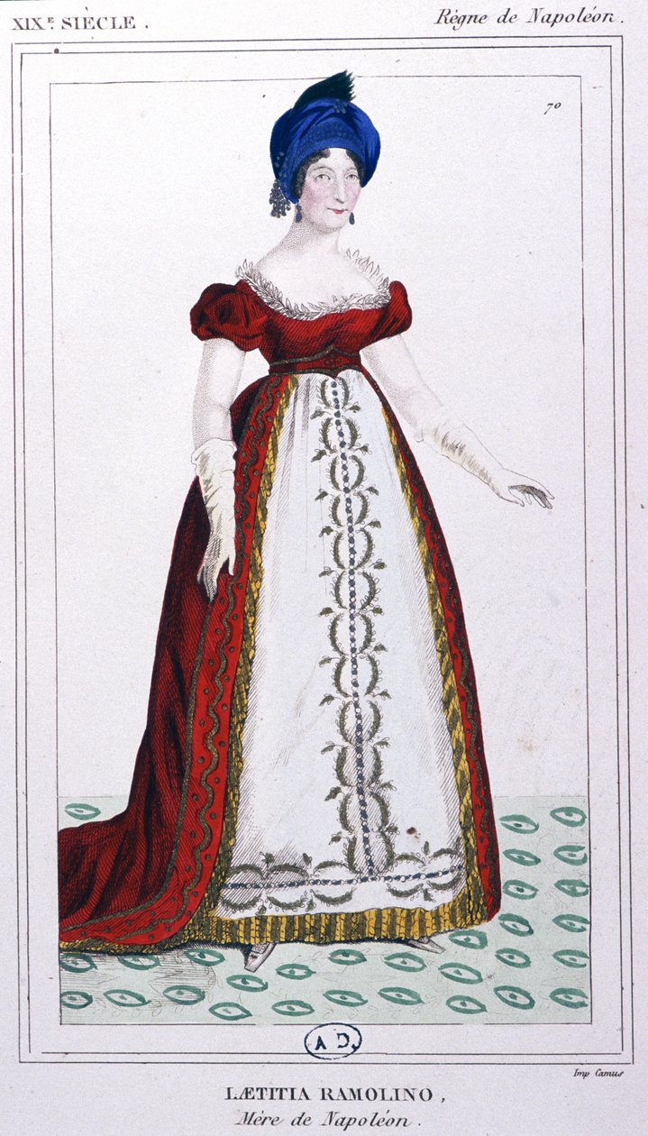 Laetitia Bonaparte, ca. 1810 (kobberstik) af Unbekannter Künstler