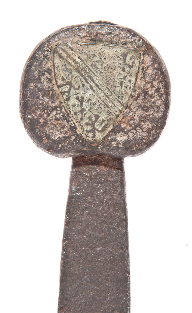 Senmiddelalderlig bredsværd, med tidligere vikingeblade og bærende våben fra De Bohun-familien, Earls of Hereford og Essex, 11. - 14. århundrede af Unbekannt