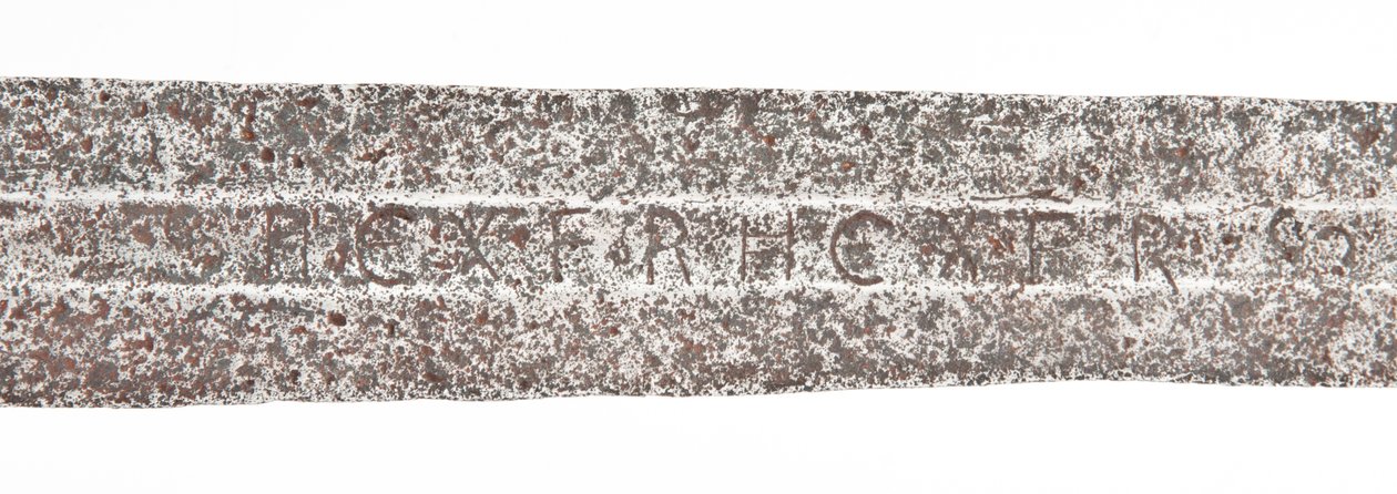 Late medieval broadsword, with earlier Viking blade and bearing the arms of the De Bohun family, Earls of Hereford and Essex, 11th - 14th centurydani af Unbekannt